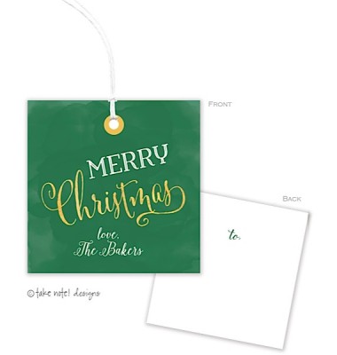 Christmas Gift Tags, Watercolor Christmas, Take Note Designs